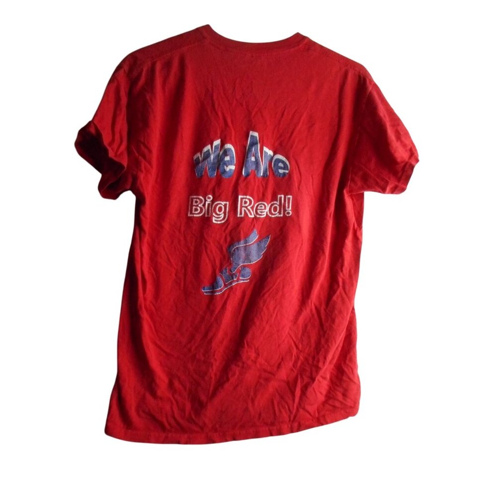 Red Gildan Graphic T Shirt Sz M Juniata Track Field 2017 Champions Cotton - Picture 3 of 5